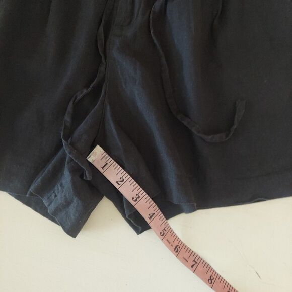Old Navy Grey Linen Blend Pleated Tie Waist Shorts Sz 4 - Picture 8 of 9